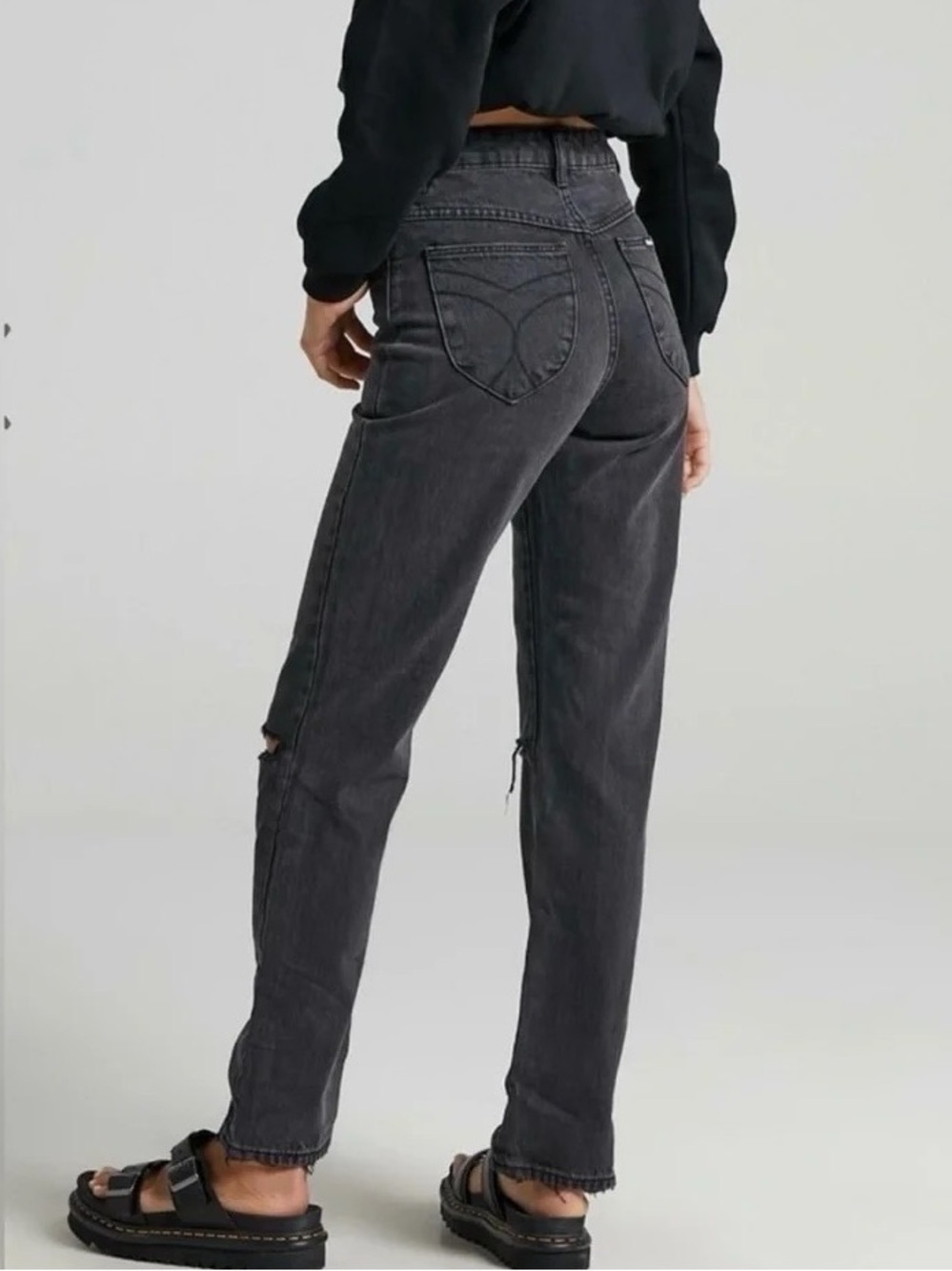 Rollas Classic Straight High Rise Jeans Vintage Black size 28